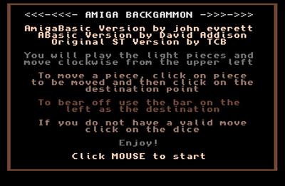 Amiga Backgammon - Screenshot - Game Title Image