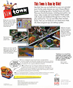 SimTown: The Town You Build Yourself! - Box - Back Image