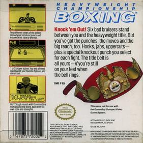 Heavyweight Championship Boxing - Box - Back Image