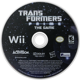 Transformers: Prime: The Game - Disc Image