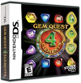 Gem Quest: 4 Elements - Box - 3D Image