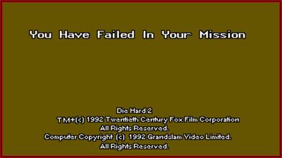 Die Hard 2: Die Harder - Screenshot - Game Over Image
