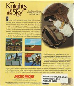 Knights of the Sky - Box - Back Image