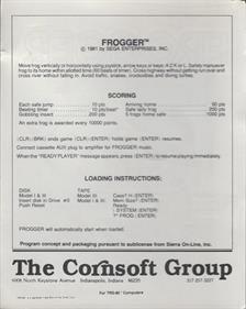 Frogger - Box - Back Image