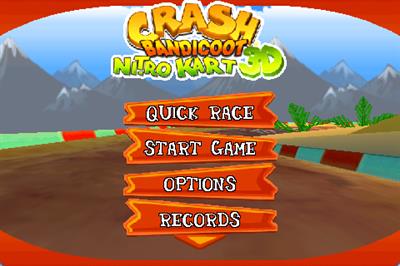 Crash Bandicoot Nitro Kart 3D - Screenshot - Game Select Image