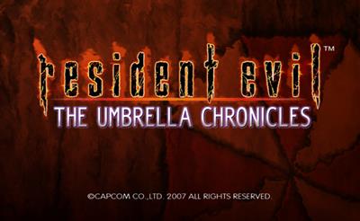 Resident Evil: The Umbrella Chronicles - Screenshot - Game Title Image