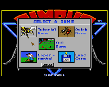 SimAnt: The Electronic Ant Colony - Screenshot - Game Select Image