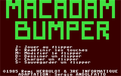 Macadam Bumper - Screenshot - Game Title Image