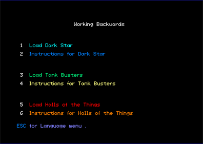 Working Backwards - Screenshot - Game Select Image