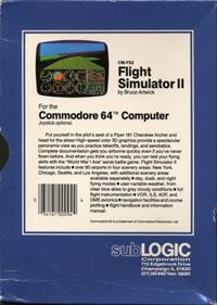 Flight Simulator II - Box - Back Image