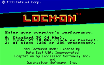 Lock-On - Screenshot - Game Title Image
