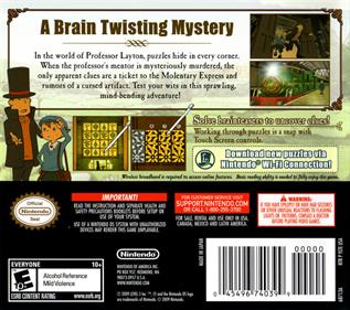 Professor Layton and the Diabolical Box - Box - Back Image
