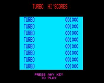 Turbo - Screenshot - High Scores Image