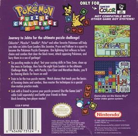 Pokémon Puzzle Challenge - Box - Back Image