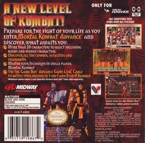 Mortal Kombat Advance - Box - Back Image