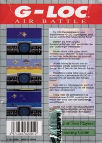 G-LOC: Air Battle - Box - Back Image