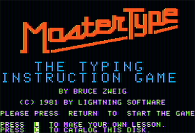MasterType: The Typing Instruction Game - Screenshot - Game Title Image