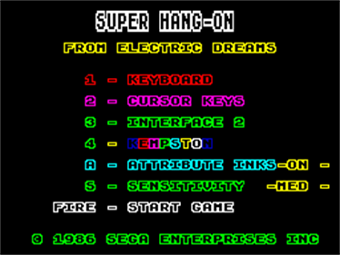 Super Hang-on - Screenshot - Game Select Image