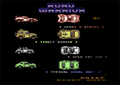 Road Warrior - Screenshot - Game Select Image