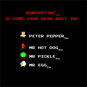 BurgerTime - Screenshot - Game Title Image