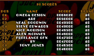 Applejack - Screenshot - High Scores Image