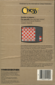Chess (Parker Brothers) - Box - Back Image