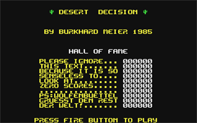 Desert Decision - Screenshot - Game Title Image