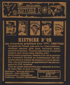 Histoire d'Or - Box - Back Image