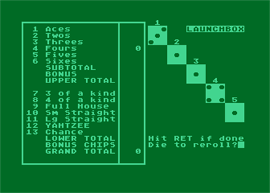 Computerized Yahtzee - Screenshot - Gameplay Image