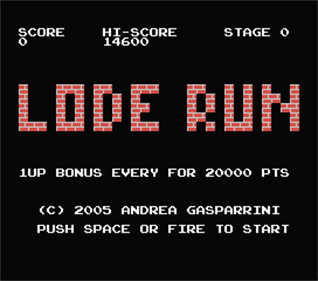 Lode Run - Screenshot - Game Title Image
