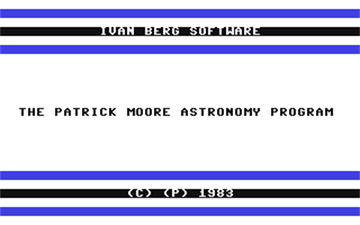 The Patrick Moore Astronomy Program - Screenshot - Game Title Image