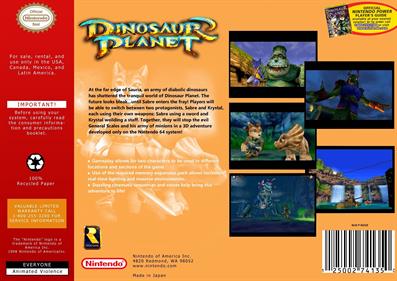 Dinosaur Planet - Fanart - Box - Back Image