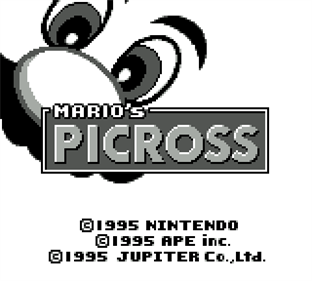 Mario's Picross - Screenshot - Game Title Image