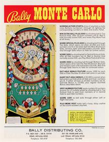 Monte Carlo (Bally) - Advertisement Flyer - Back Image