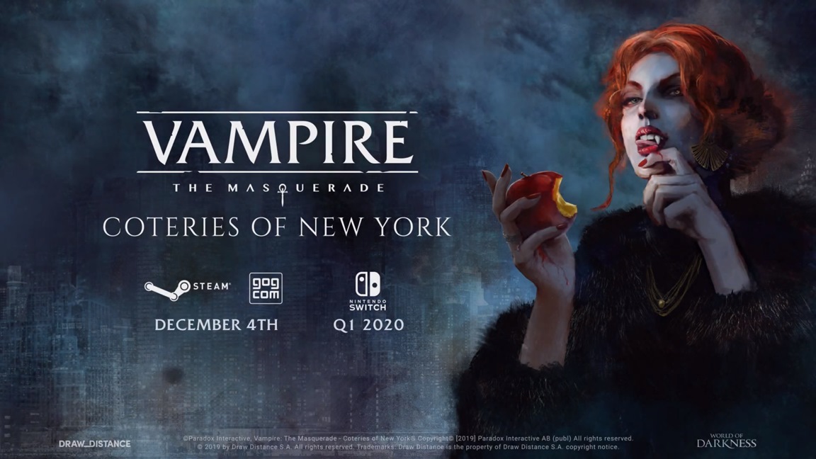 Vampire: The Masquerade - Coteries of New York announced for Switch, PC -  Gematsu