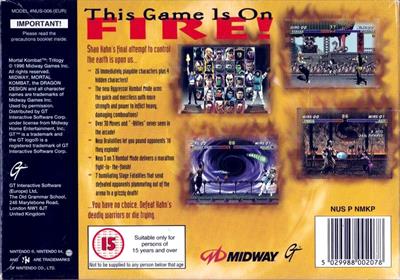 Mortal Kombat Trilogy - Box - Back Image