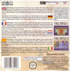 Final Fantasy I & II: Dawn of Souls - Box - Back Image