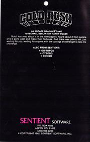 Gold Rush (Sentient Software) - Box - Back Image