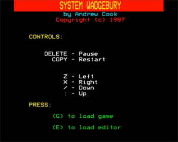 System Wadgebury - Screenshot - Game Select Image