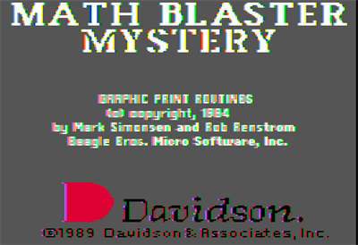 Math Blaster Mystery - Screenshot - Game Title Image