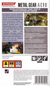 Metal Gear Ac!d - Box - Back Image