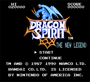 Dragon Spirit: The New Legend - Screenshot - Game Title Image