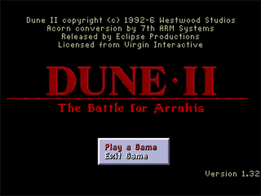 Dune II: Battle for Arrakis - Screenshot - Game Title Image