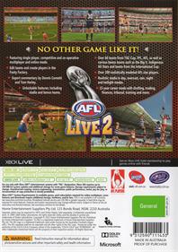 AFL Live 2 - Box - Back Image