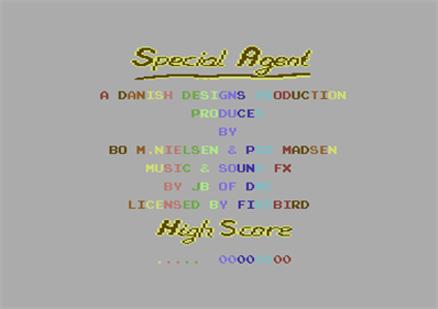 Special Agent (Firebird Software) - Screenshot - High Scores Image