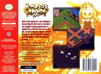 Harvest Moon 64 - Box - Back Image