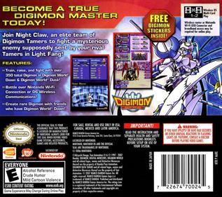 Digimon World Dusk - Box - Back Image