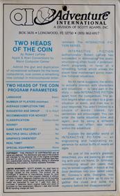 Two Heads of the Coin - Box - Back Image
