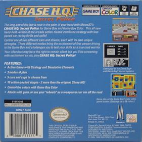 Chase H.Q.: Secret Police - Box - Back Image