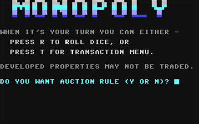 Monopoly (Street Games) - Screenshot - Game Title Image